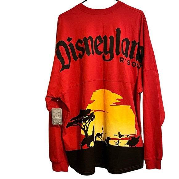 Disney Tops - Disneyland Lion King Spirit Jersey Red Gold & Black Adult 2XL NWT 2023